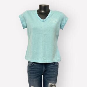 Elizabeth Adams Sport NEW VINTAGE Single Stitch Tee sz M Pastel Embroidery Shirt